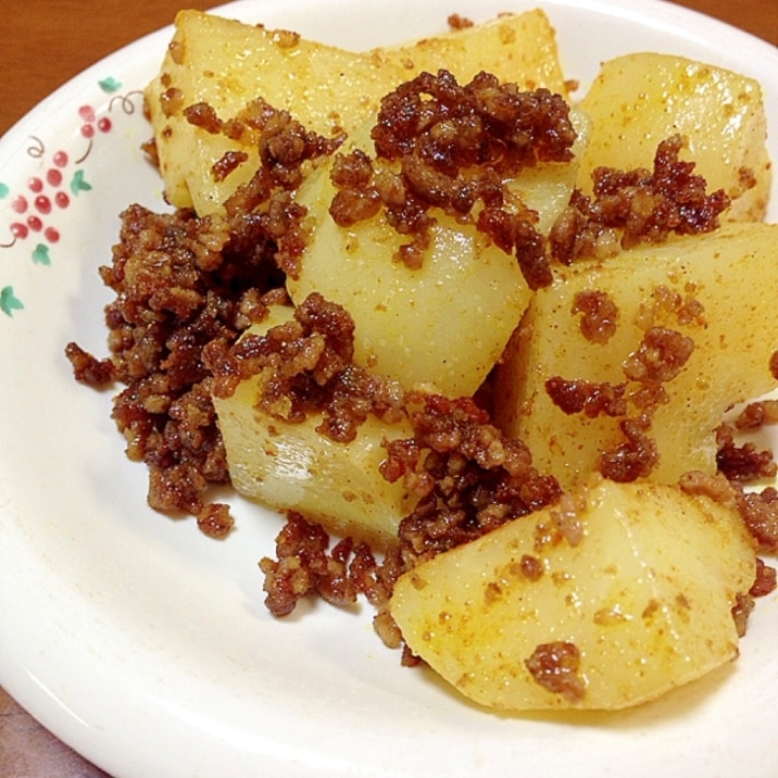 じゃがカレーそぼろ炒め